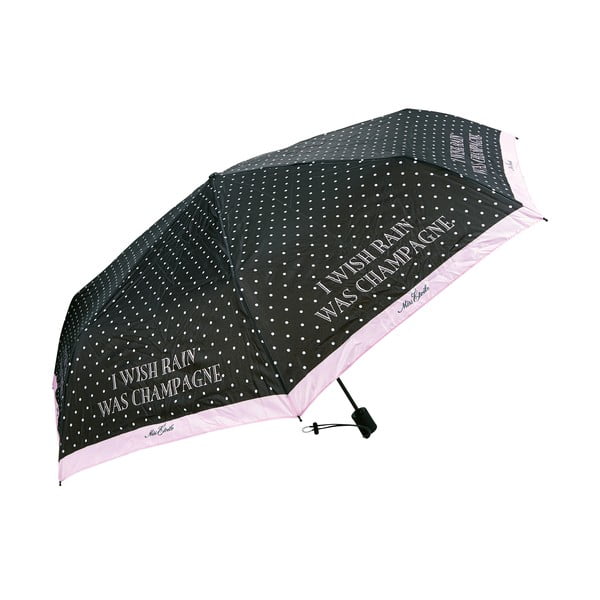 Czarna parasolka w kropki Miss Étoile Champagne, ø 87 cm