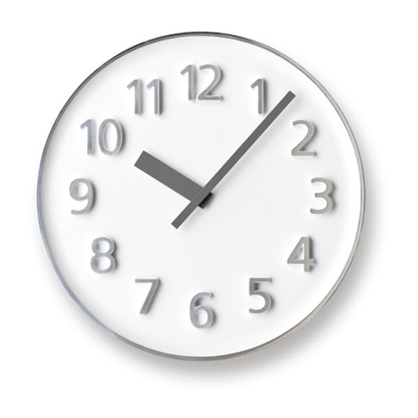 Biały zegar Lemnos Clock Founder, ⌀ 30,4 cm