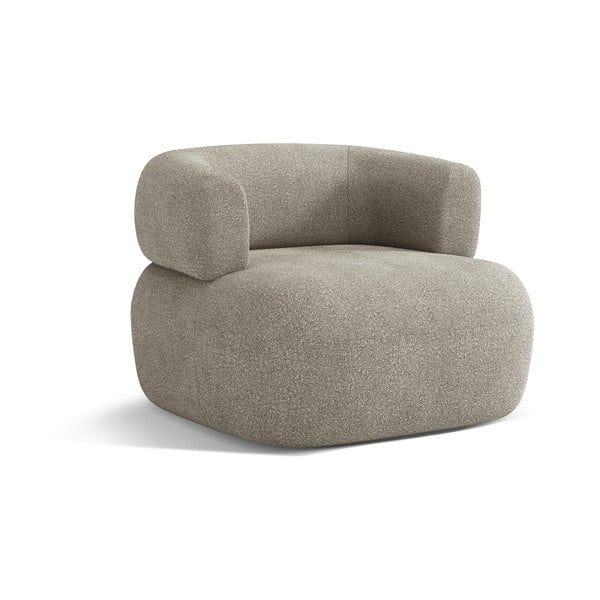 Jasnoszary fotel z materiału bouclé Jenny – Micadoni Home