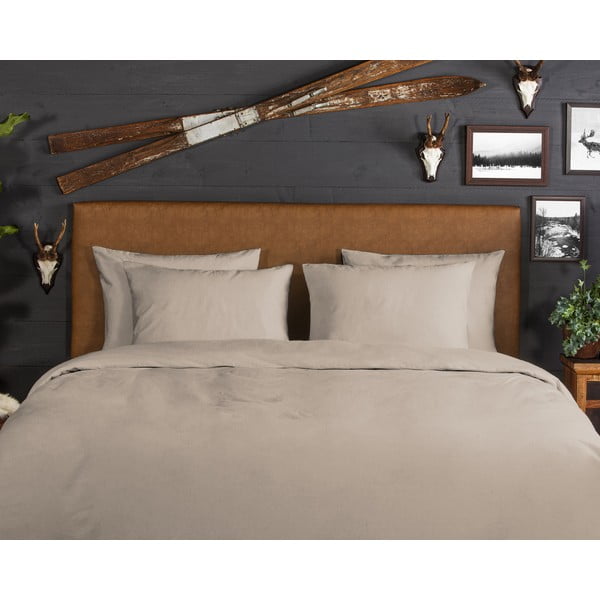 Brązowa flanelowa pościel dwuosobowa 200x220 cm – Good Morning-image-2