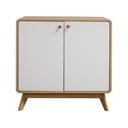 Biała niska komoda w dekorze dębu 75x75 cm Cassie – Støraa