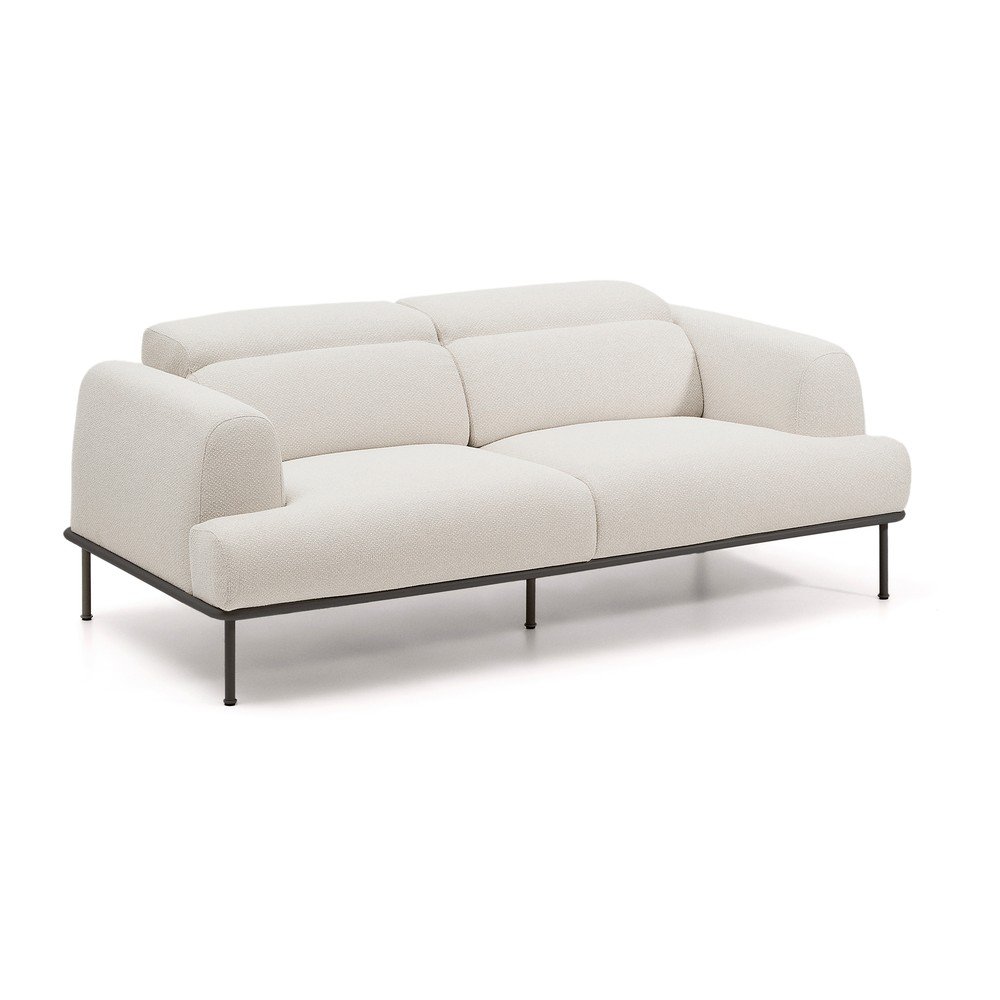 Beżowa częściowo rozkładana sofa z tkaniny szenilowej 214 cm Aurum – Kave Home (zdjęcie 9)