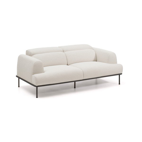 Beżowa częściowo rozkładana sofa z tkaniny szenilowej 214 cm Aurum – Kave Home-image-3