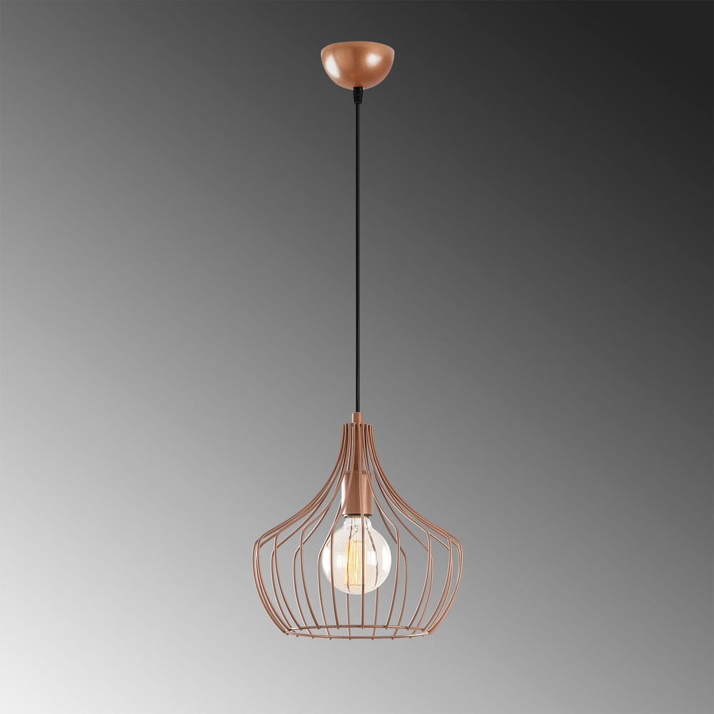 Lampa wisząca w kolorze miedzi z metalowym kloszem ø 27 cm Mezopotamya – Opviq lights (zdjęcie 5)