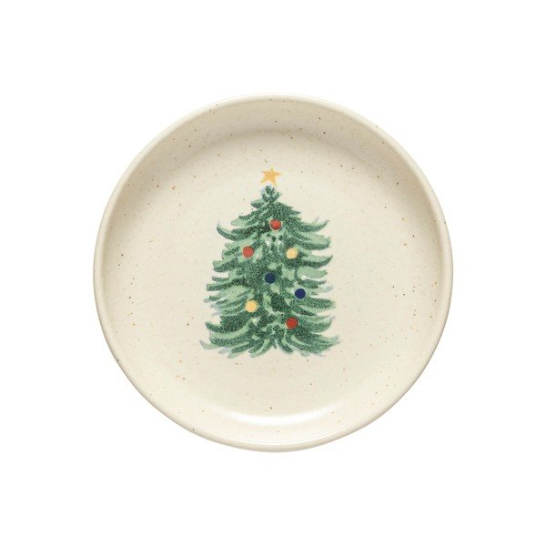 Kremowe kamionkowe talerze zestaw 4 szt. ze świątecznym motywem deserowe ø 16 cm Pacifica Christmas Tree – Casafina-image-4