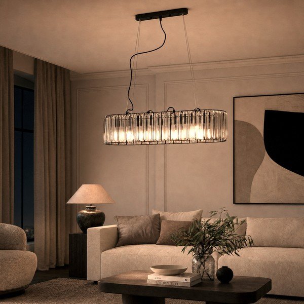 Metalowa lampa wisząca ze szklanym kloszem Akiko – Premier Housewares-image-1