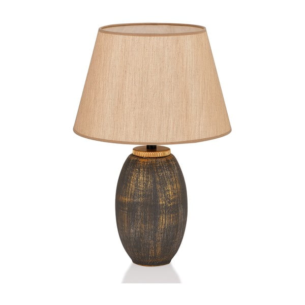 Szara/beżowa lampa stołowa z tekstylnym kloszem (wysokość 46 cm) – Opviq lights