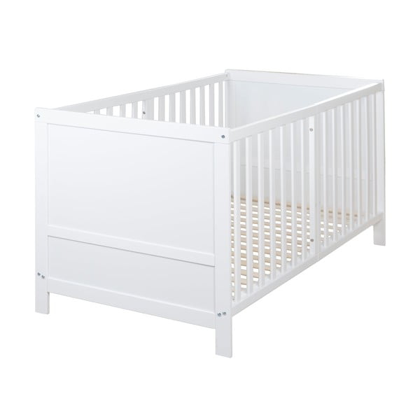 Białe łóżeczko z regulowaną wysokością 70x140 cm Easy Sleep – Roba-image-2