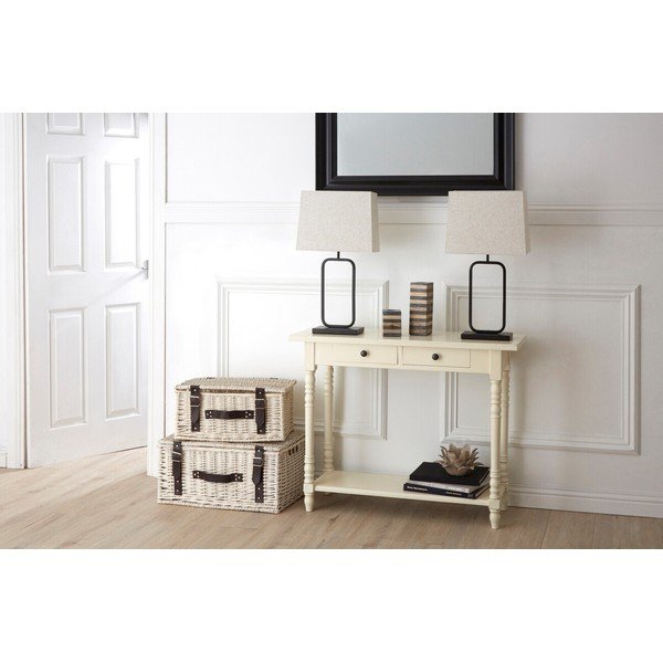 Konsola z litego drewna sosnowego w kolorze kości słoniowej 35x96 cm Heritage – Premier Housewares-image-2