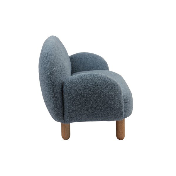 Niebieski fotel dziecięcy z materiału bouclé Rocky – Vipack-image-4