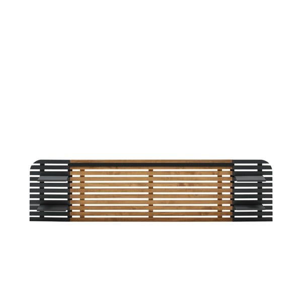 Czarny zagłówek z drewna sosnowego 240x62 cm Dimas – Marckeric