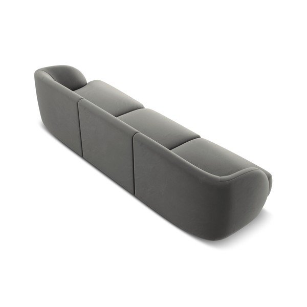 Szara aksamitna sofa 259 cm Miley − Micadoni Home-image-3