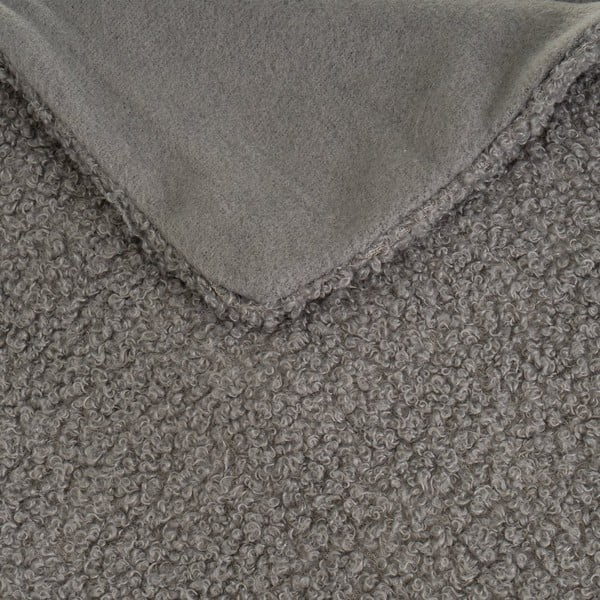 Szary koc z materiału sherpa 130x160 cm Sherpa Bouclé – Casa Selección-image-1