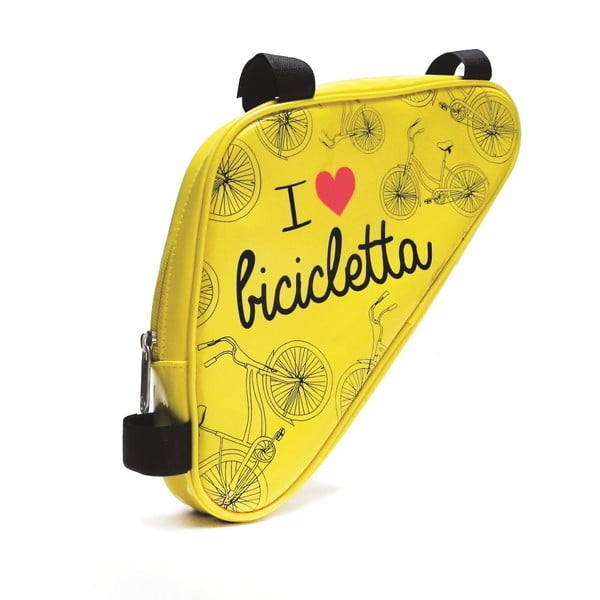 Torba/saszetka na rower I ♥ Bicicleta, żółta