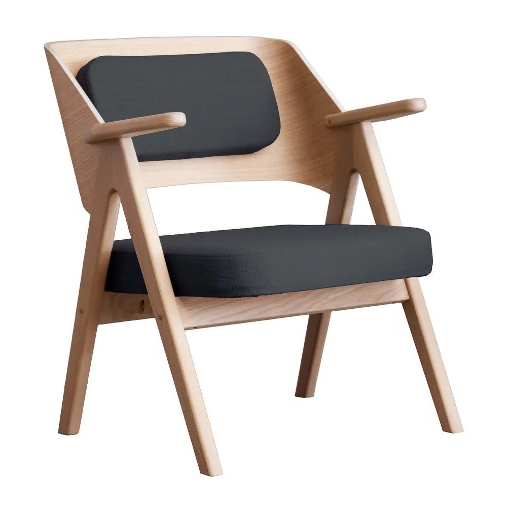 Ciemnoszary fotel z drewna dębowego Findahl by Hammel Me Tube