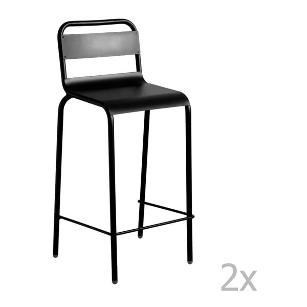 Zestaw 2 czarnych krzeseł barowych Isimar Anglet