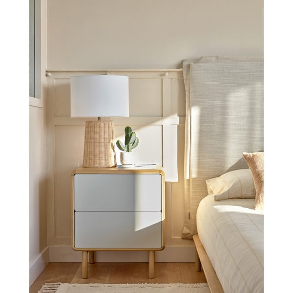 Szaro-naturalna szafka nocna Anielle – Kave Home-image-1
