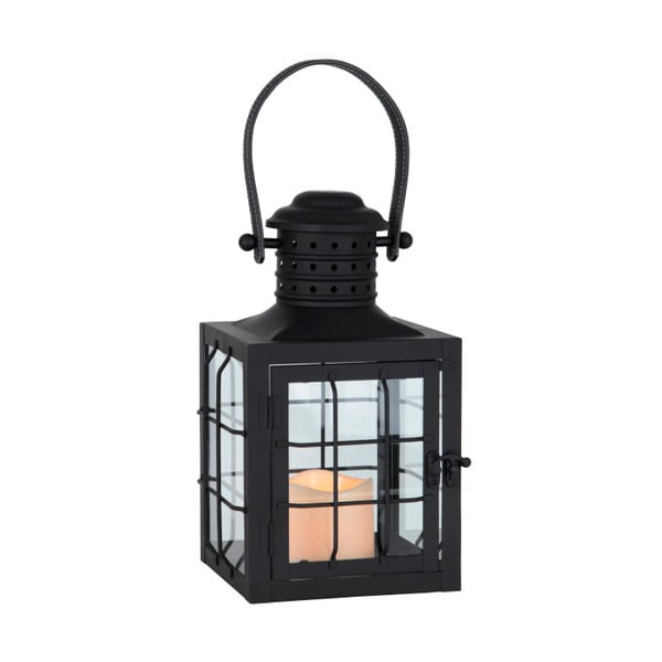 Czarny lampion LED z uchwytem Best Season