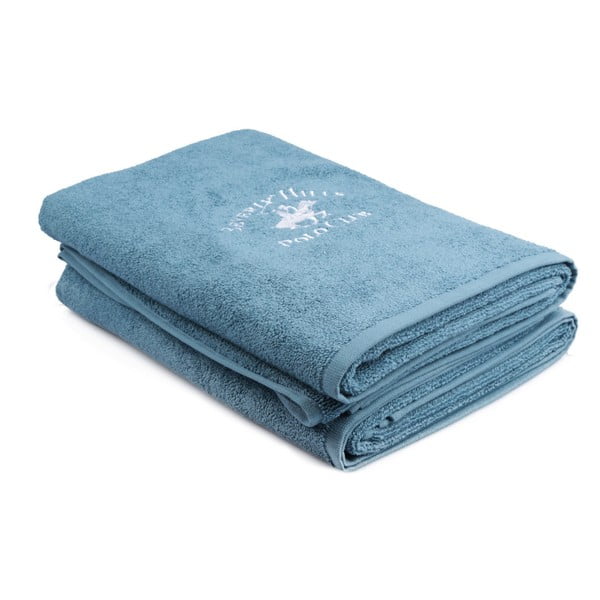 Zestaw 2 turkusowych ręczników Beverly Hills Polo Club Eponj, 70x140 cm