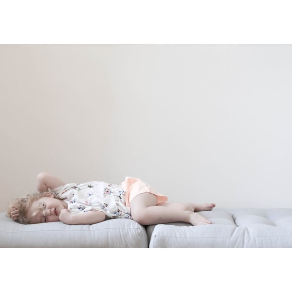 Jasnoniebieski dziecięcy fotel rozkładany z podnóżkiem/pufem Karup Design Mini Cube Light Blue-image-1