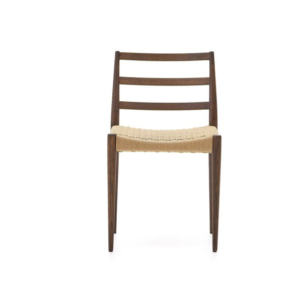 Brązowo-naturalne krzesła z litego drewna dębowego zestaw 2 szt. Analy – Kave Home-image-4