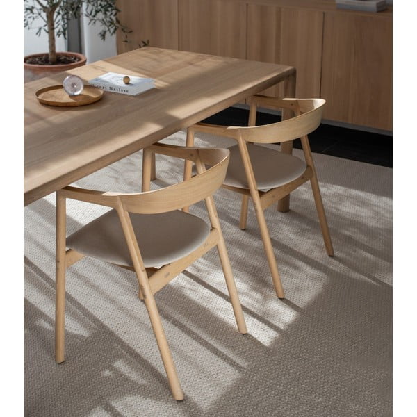 Krzesło z litego drewna dębowego z szarym siedziskiem Gazzda Muna-image-1