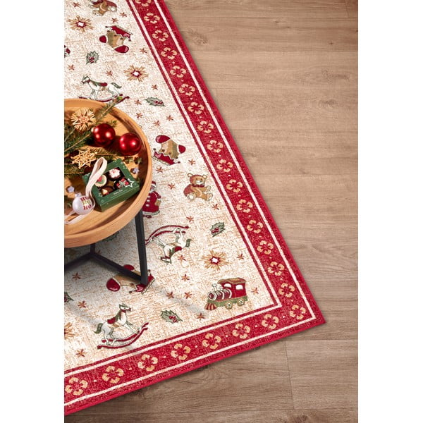 Czerwony dywan z mieszanki bawełny ze świątecznym motywem 160x230 cm Toy's Delight Red Christmas – Villeroy&Boch-image-2
