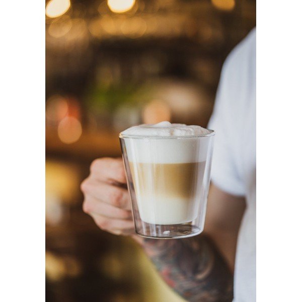 Szklane kubki zestaw 2 szt. do cappuccino/z podwójną ścianką 350 ml – Vialli Design-image-1