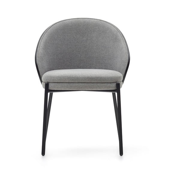 Czarny/szary tapicerowany fotel jadalniany Eamy – Kave Home-image-2