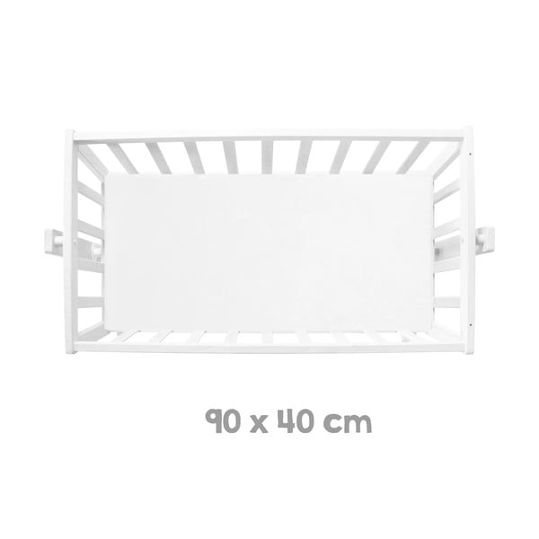 Biała kołyska na kółkach z baldachimem 40x90 cm Little stars – Roba-image-3