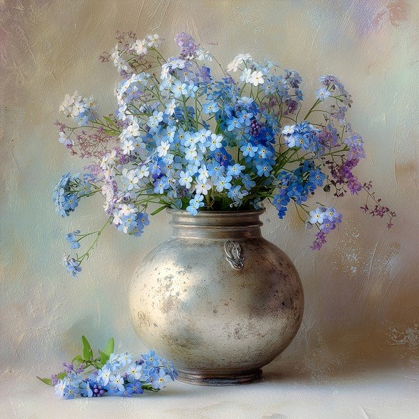 Obraz drukowany na płótnie 32x32 cm Forget-me-not – Styler