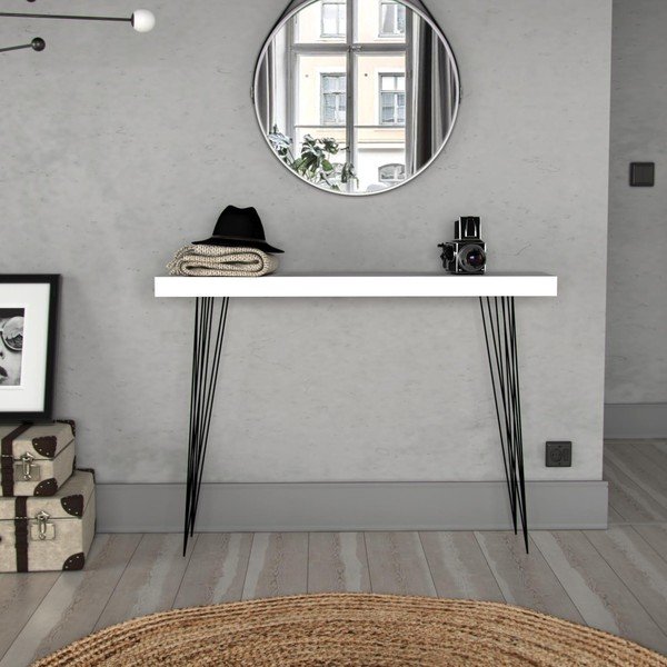 Biały drewniany stolek Versa Dallas, 110x25 cm-image-2