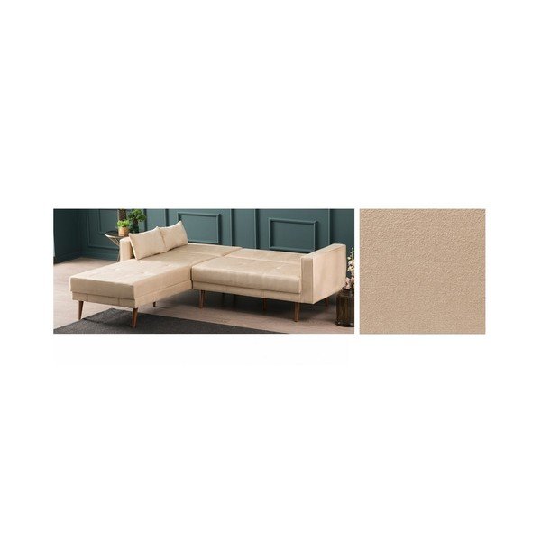 Kremowa sofa rozkładana Dublin, lewostronny-image-4