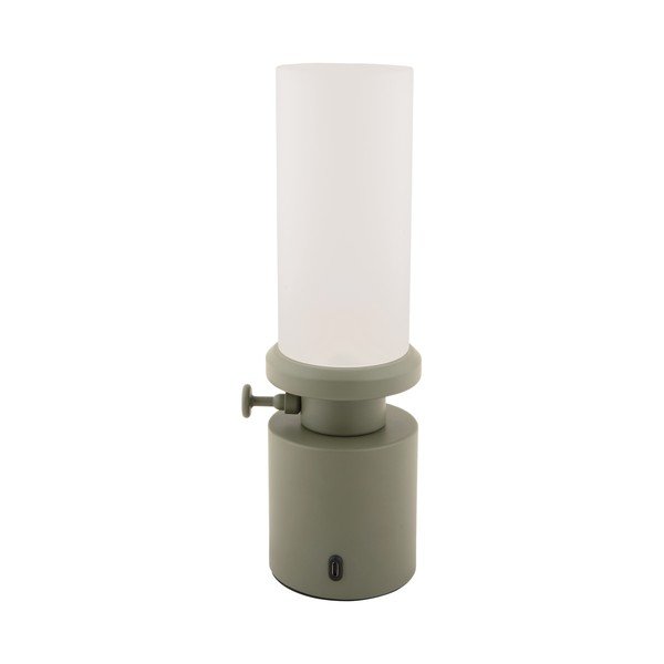 Lampa stołowa LED w kolorze khaki ze ściemniaczem i metalowo-szklanym kloszem (wysokość 29,5 cm) Camp – Leitmotiv-image-2