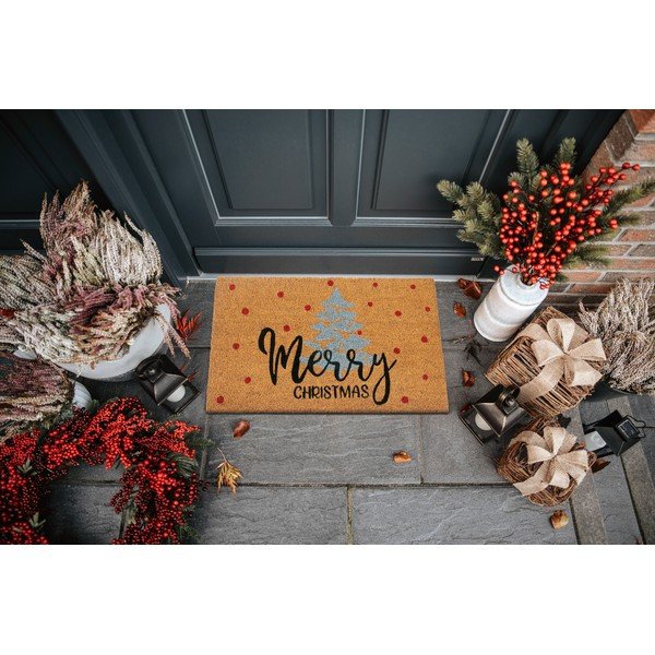 Wycieraczka z włókna kokosowego ze świątecznym motywem 40x70 cm Silver Christmas – Hanse Home-image-1