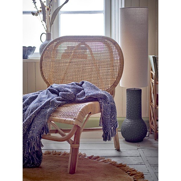 Niebieski koc z mieszanki bawełny 130x160 cm Bresso – Bloomingville-image-1