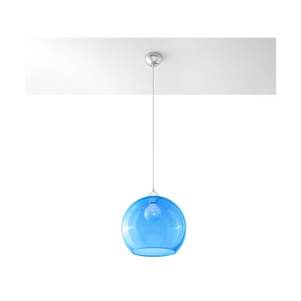 Niebieska lampa wisząca ze szklanym kloszem ø 30 cm Bilbao – Nice Lamps