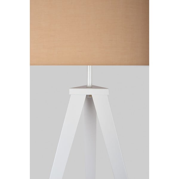Lampa stojąca z białymi metalowymi nogami i beżowym kloszem Bonami Essentials Kiki-image-2