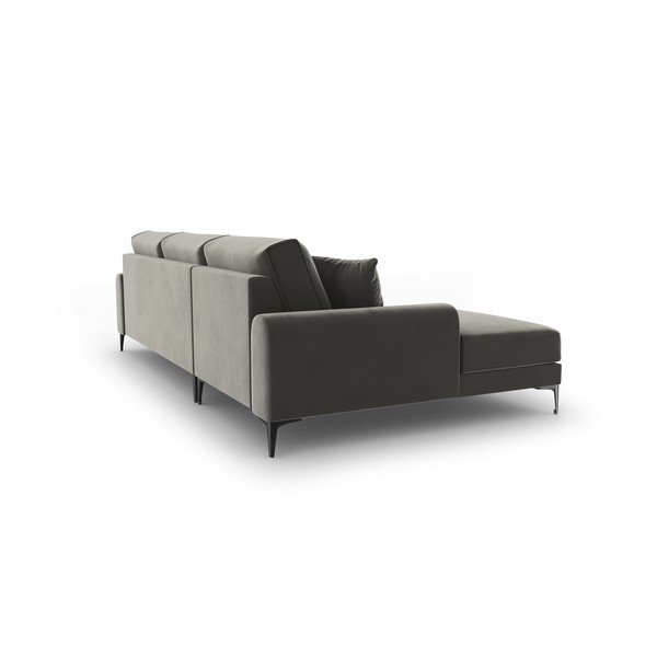 Jasnoszary aksamitny narożnik Mazzini Sofas Madara, lewostronny-image-3