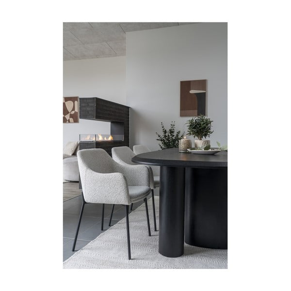 Biały tapicerowany fotel jadalniany z podłokietnikami Melilla – House Nordic-image-2