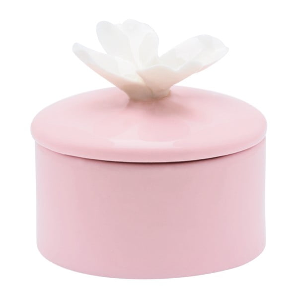 Różowa szkatułka ceramiczna Green Gate Jewelry Flower
