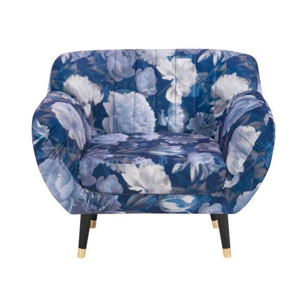 Niebieski fotel Mazzini Sofas Benito Floral