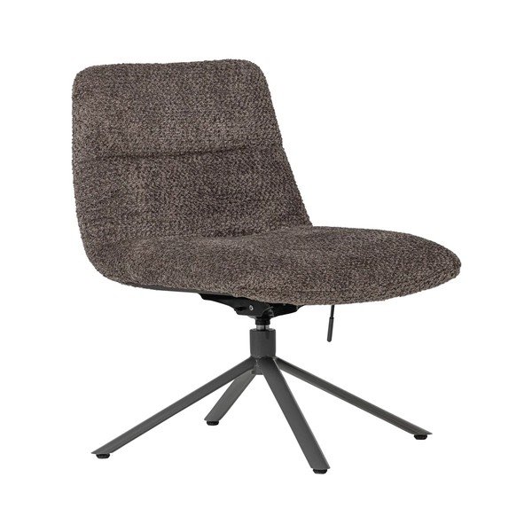 Brązowy obrotowy fotel z materiału bouclé Soren – WOOOD