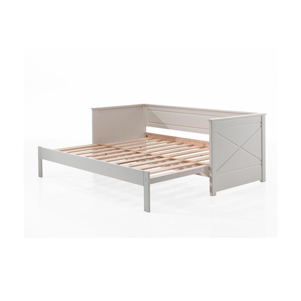 Białe łóżko dziecięce z wysuwanym łóżkiem 180x200/90x200 cm PINO – Vipack-image-3