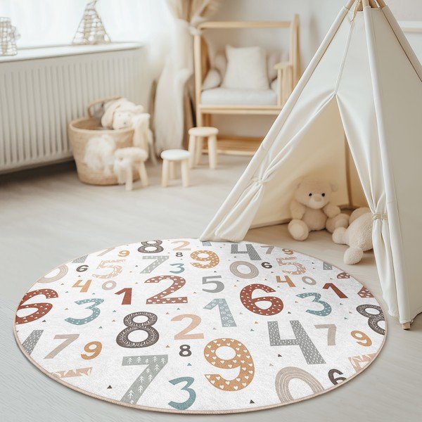 Dziecięcy dywan do zabawy odpowiedni do prania ø120 cm Happy Numbers – Mila Home-image-2