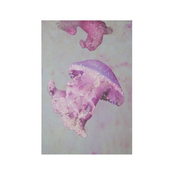 Ręcznie malowany obraz w ramie z drewna sosnowego Mauro Ferretti Medusa Purple, 80x120 cm