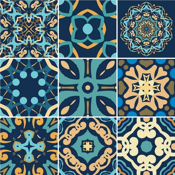 Komplet 9 dekoracyjnych naklejek ściennych Ambiance Dizier, 15x15 cm-image-1