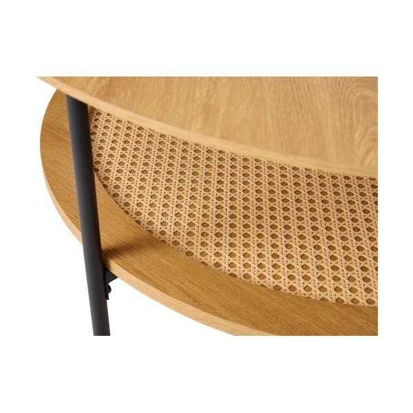 Okrągły stolik w dekorze dębu w naturalnym kolorze ø 80 cm Pensacola – Unique Furniture-image-2