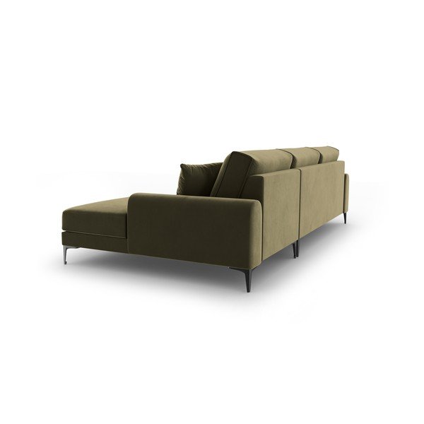 Zielony aksamitny narożnik Mazzini Sofas Madara, prawostronny-image-3