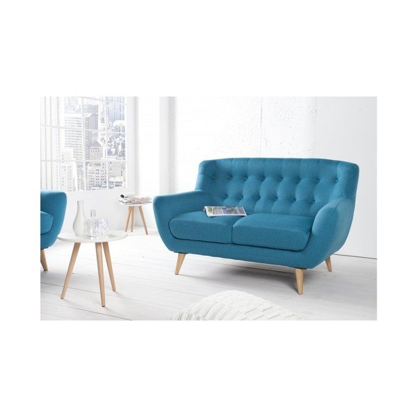 Niebieska sofa dwuosobowa SOB Button-image-3